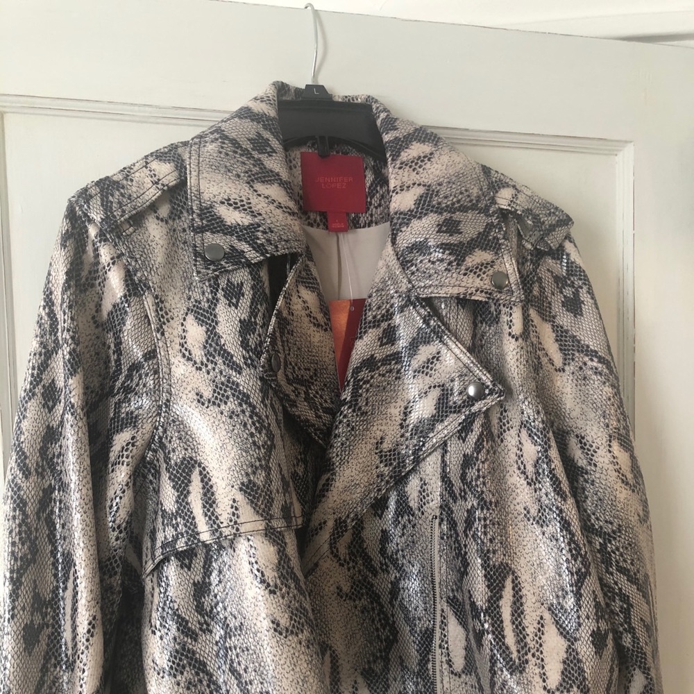Faux Leather snakeskin short jacket